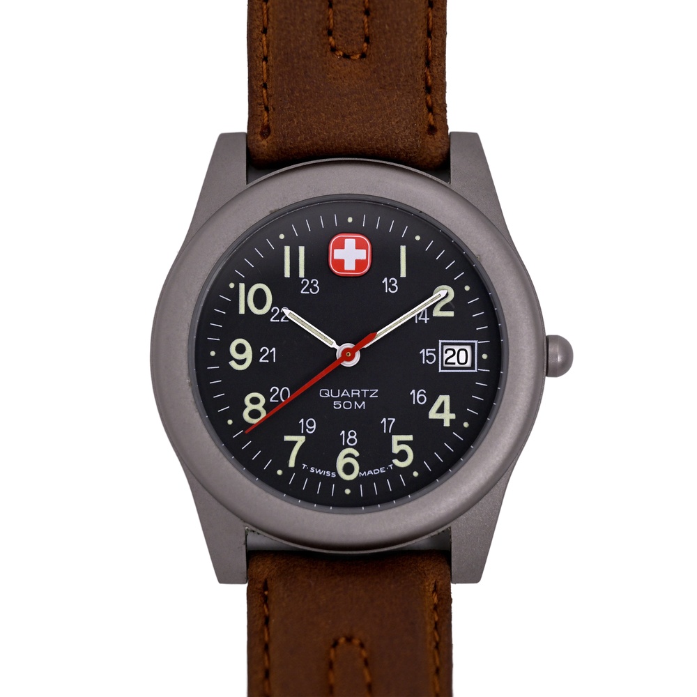 Swiss Army Wenger Vintage 1996 SAK Unlimited Marlboro Brown Leather Men's Watch